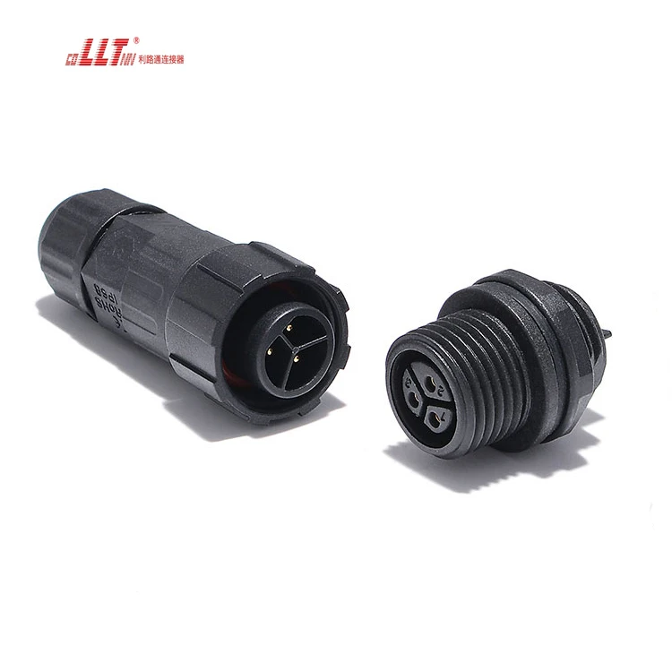LLT Factory M16 Led Light Electrical Assembly IP68 Waterproof 3pin Female Panel Mount Connector