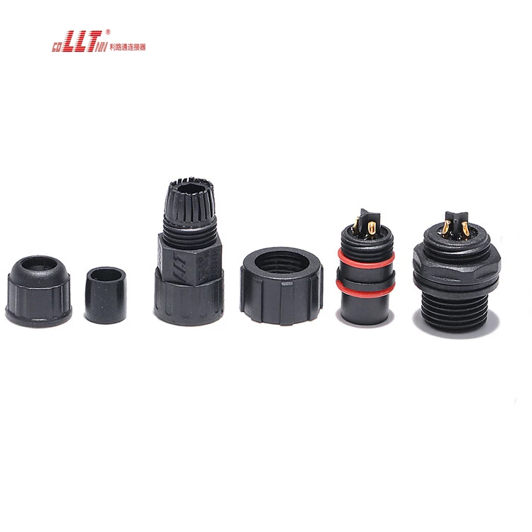 LLT Factory M16 Led Light Electrical Assembly IP68 Waterproof 3pin Female Panel Mount Connector detail 3
