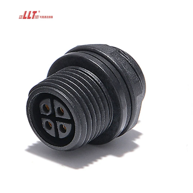 LLT M16 IP68 Waterproof 15A 4 Pin Screw Lock Outdoor Power Female Male Panel Mount Connector detail 5