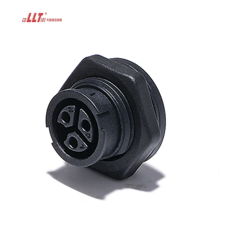 LLT Connector 3pin female panel mount M19 led light outdoor waterproof socket detail 5
