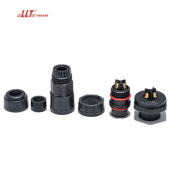 LLT Connector 3pin female panel mount M19 led light outdoor waterproof socket detail 6