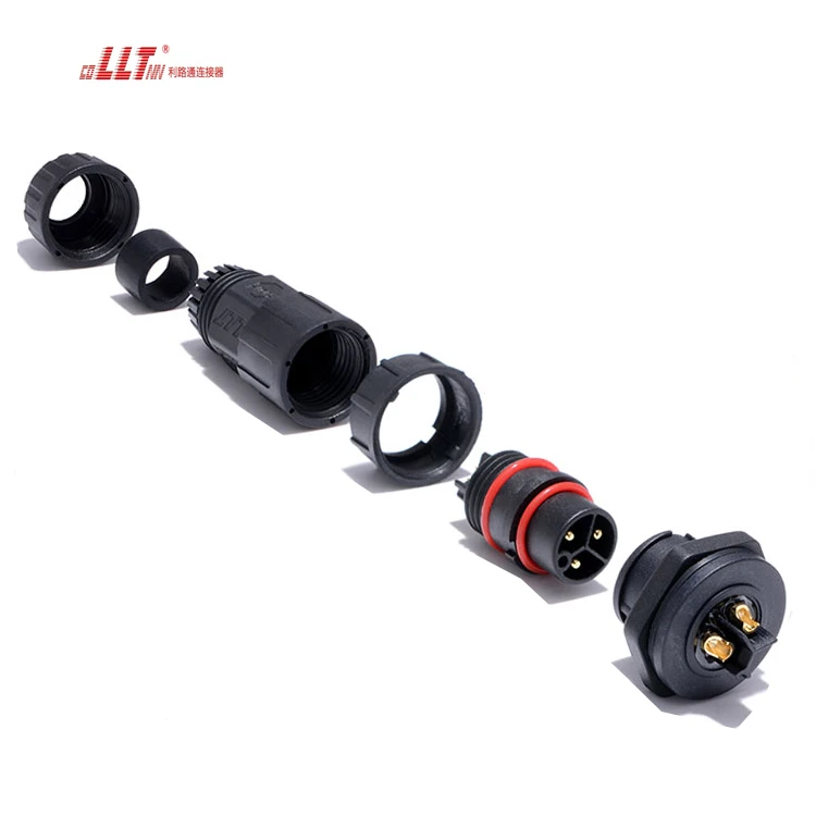 LLT Connector 3pin female panel mount M19 led light outdoor waterproof socket detail 7