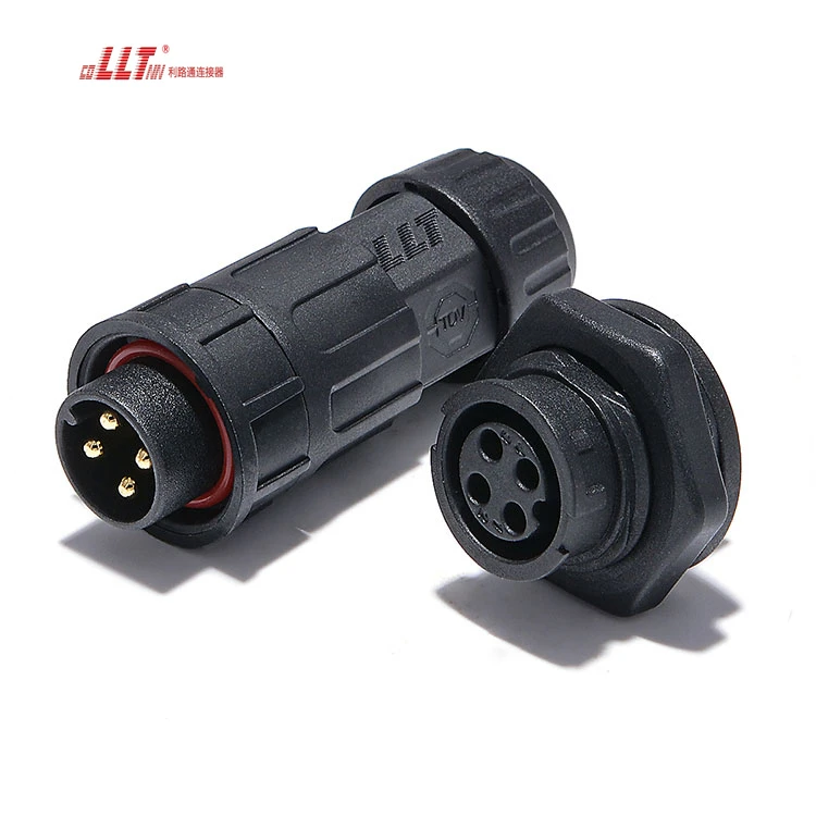 LLT M19 4pin Female Bulkhead IP68 Waterproof Female Panel Mount Led Cable Connector thumbnail