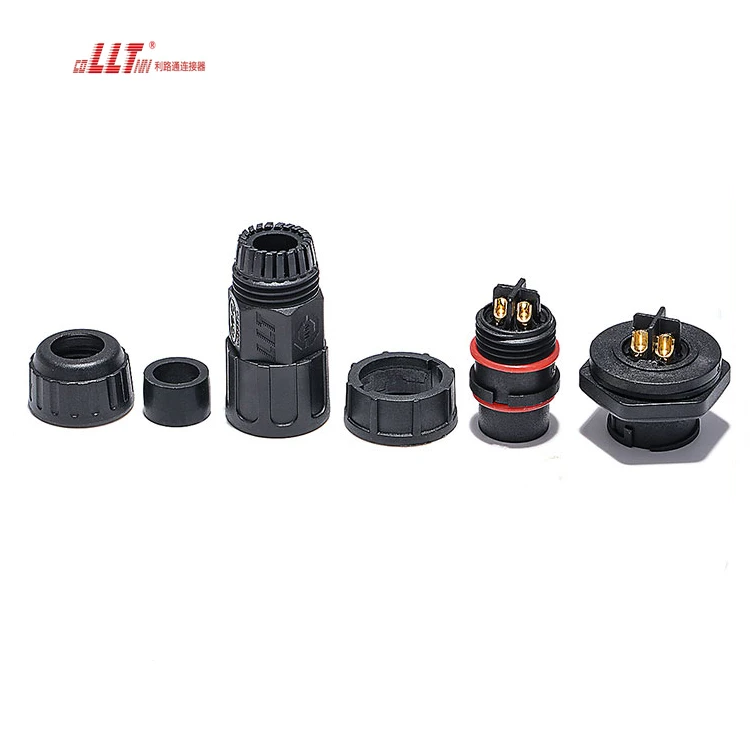 LLT M19 4pin Female Bulkhead IP68 Waterproof Female Panel Mount Led Cable Connector detail 3