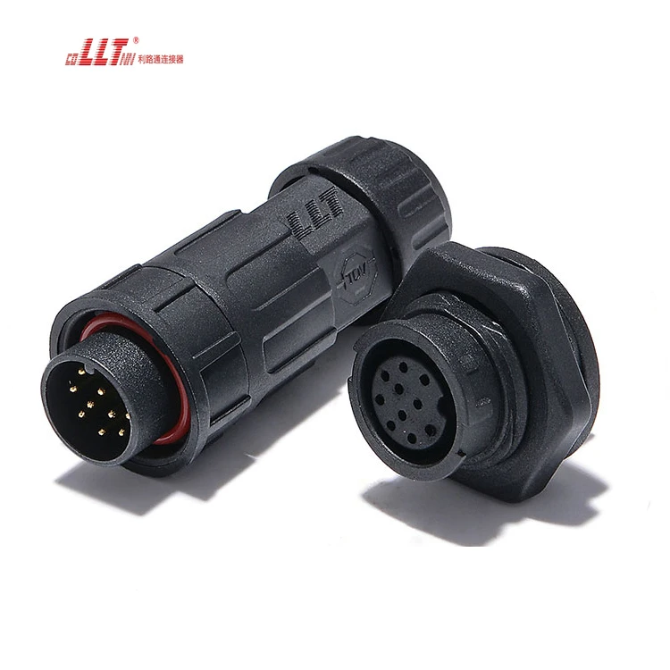 LLT multi pin 10pin female panel mount quick lock 5A ampere signal data socket