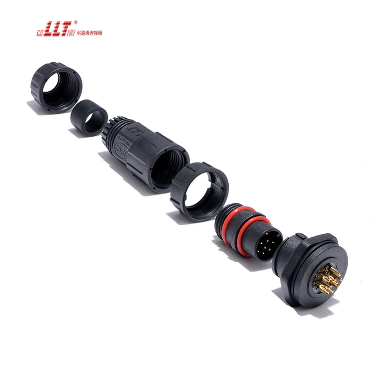 LLT multi pin 10pin female panel mount quick lock 5A ampere signal data socket detail 6