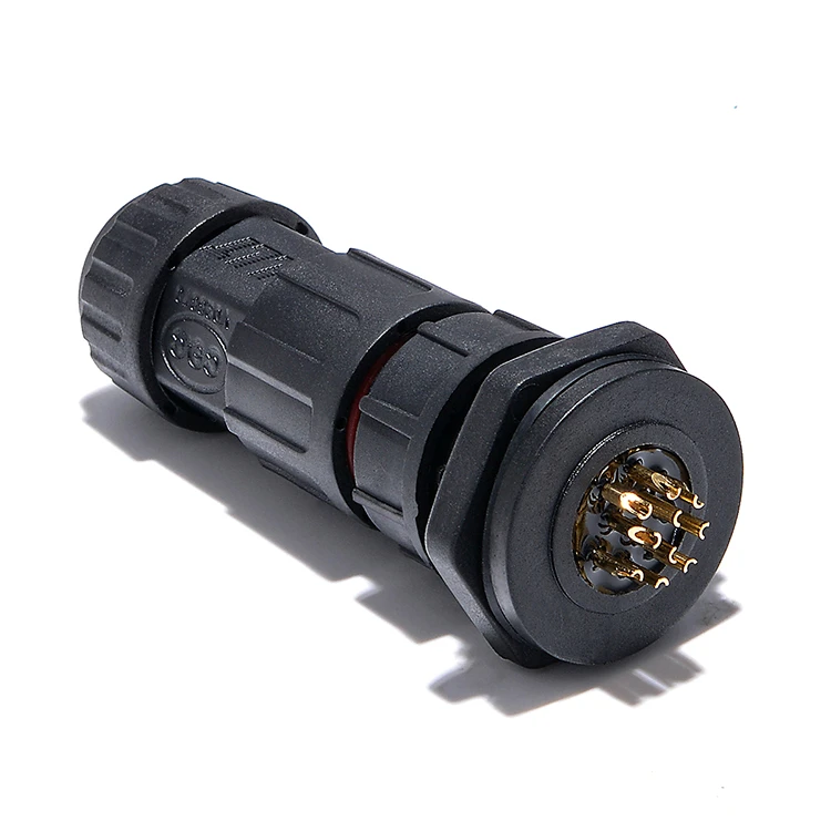 LLT multi pin 10pin female panel mount quick lock 5A ampere signal data socket detail 7
