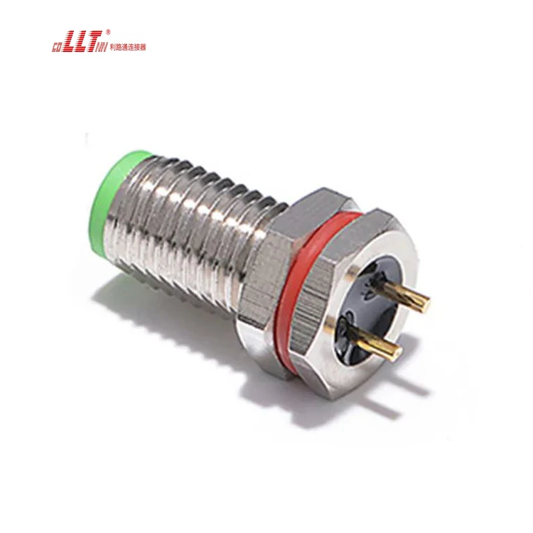 LLT M8 2pin metal front panel signal data cableconnector detail 4
