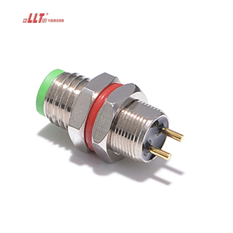 2pin M8 Right Angle Cable Metal Wire to Board Electrical Panel Cable Watertight Connector detail 4
