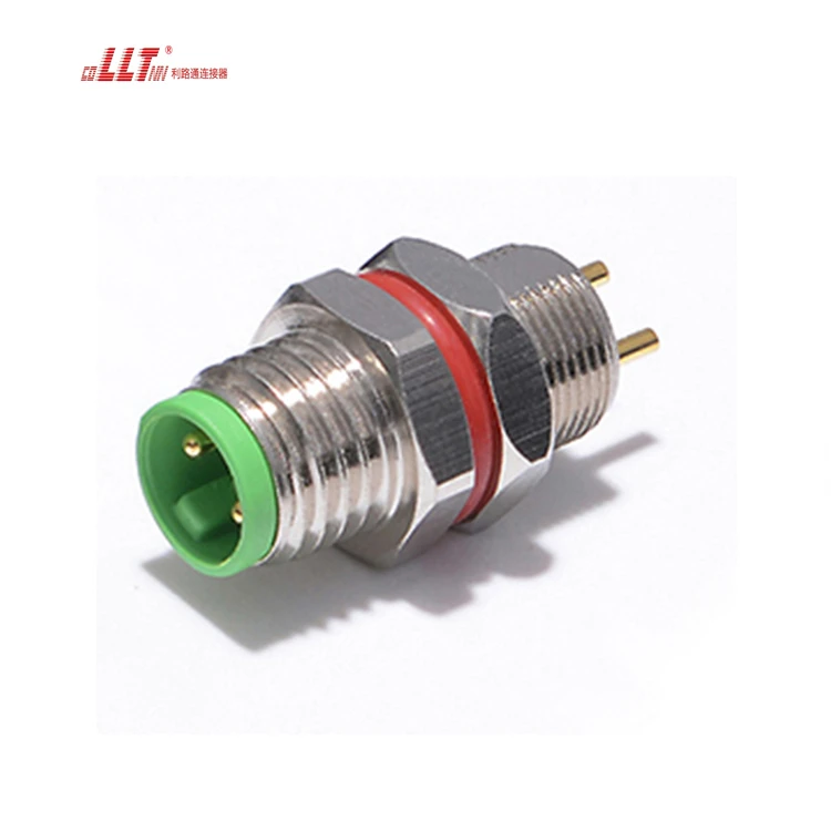 2pin M8 Right Angle Cable Metal Wire to Board Electrical Panel Cable Watertight Connector detail 6
