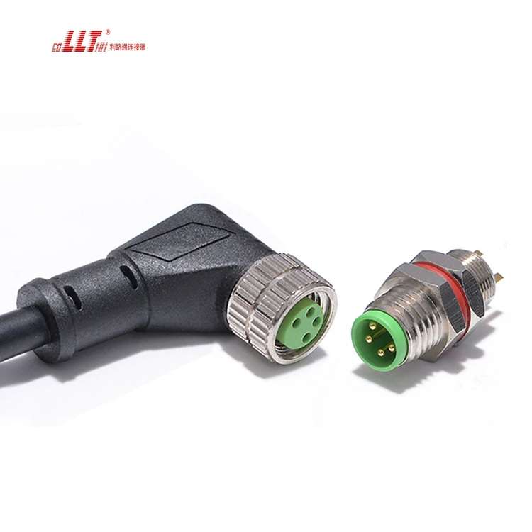 LLT Connector 4pin M8 electrical solder wire cctv accessories panel cable connector thumbnail