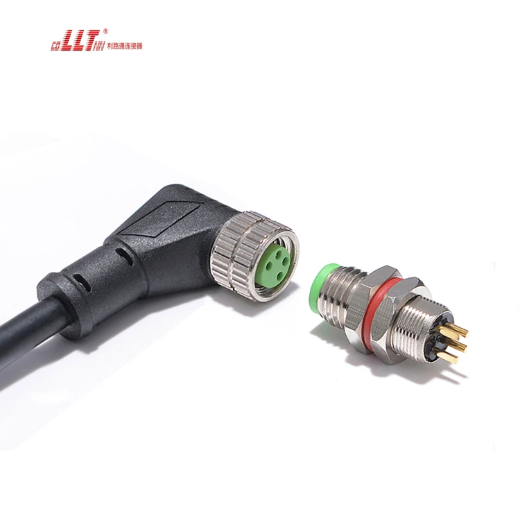 LLT Connector 4pin M8 electrical solder wire cctv accessories panel cable connector detail 3