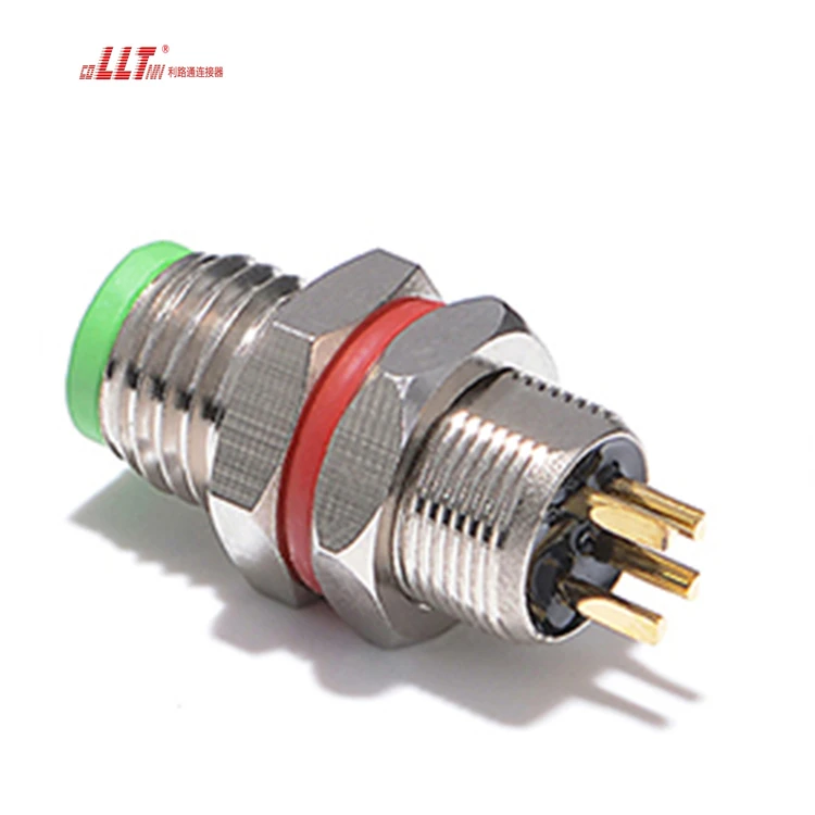 LLT Connector 4pin M8 electrical solder wire cctv accessories panel cable connector detail 5