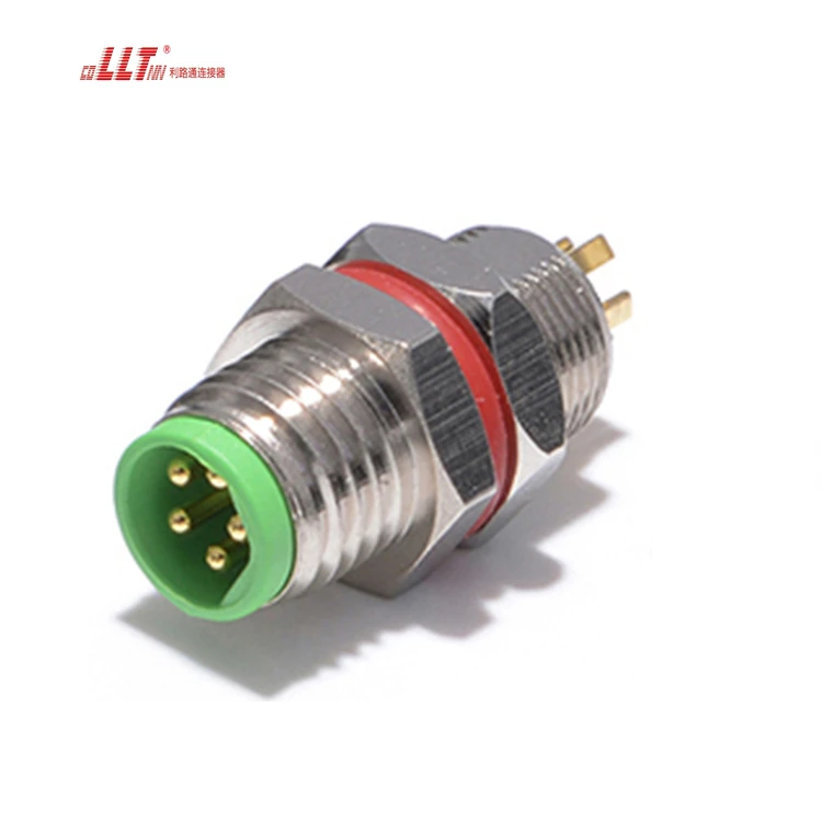 LLT M8 5pin AC DC Female Male Right Angle Electrical signal Cable Connector