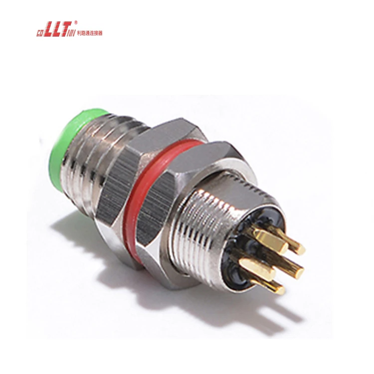 LLT M8 5pin AC DC Female Male Right Angle Electrical signal Cable Connector detail 3