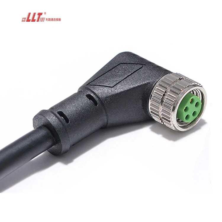 LLT M8 5pin AC DC Female Male Right Angle Electrical signal Cable Connector detail 4